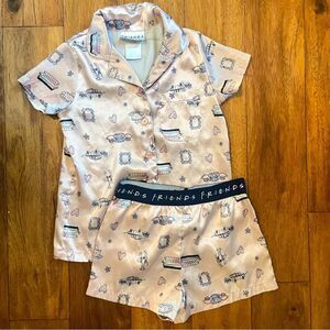 FRIENDS Official Merchandise Girls Satin Pajama Set - Size S (6/6X)